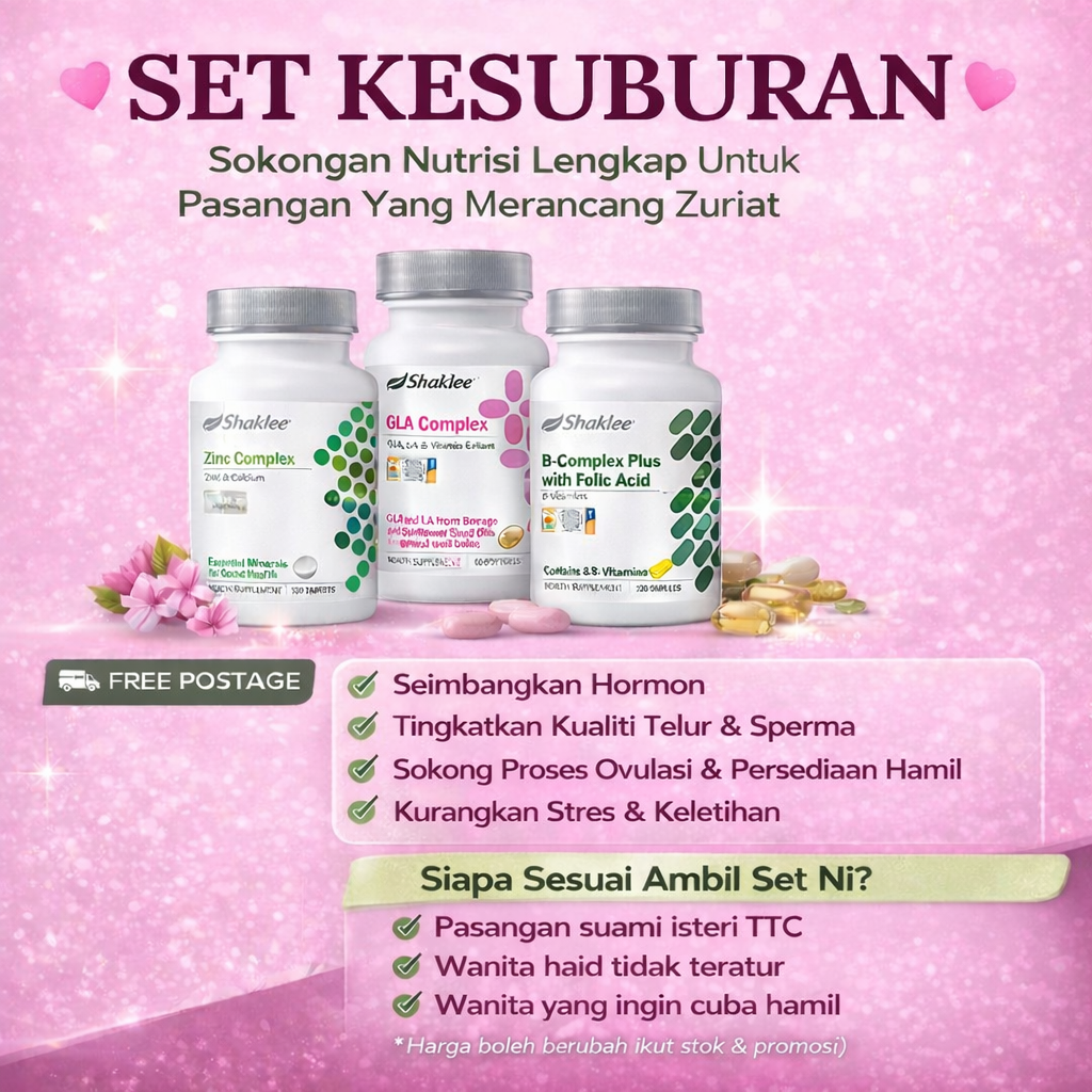 Set Kesuburan Shaklee – Vitamin Kesuburan Wanita & Hormon Seimbang